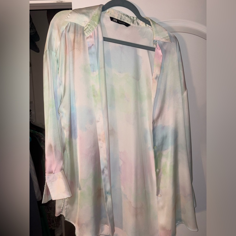 Zara Soft Pastel Oversized Button down